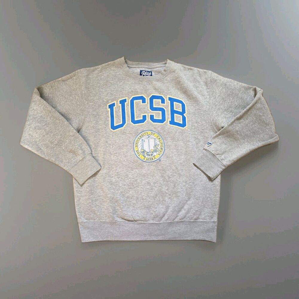 UCSB UC Santa Barbara Arch Logo Crewneck Sweatshirt Men's Size Large Gray Cali